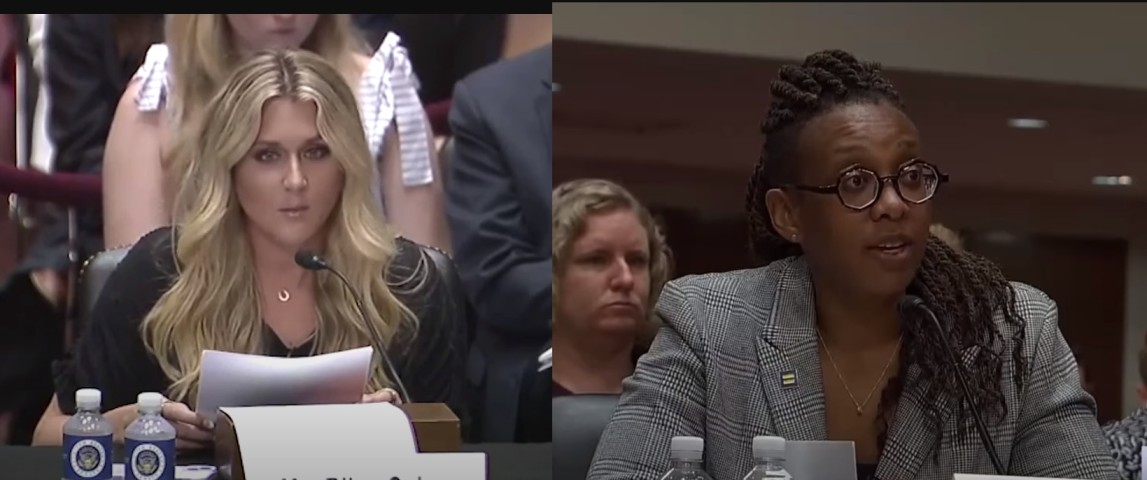Riley Gaines (right) vs Kelley Robinson (left)